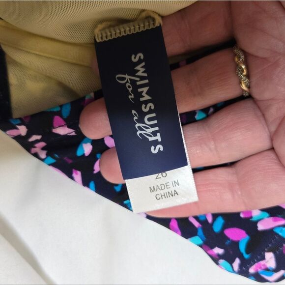 SWUMSUITS FOR ALL confetti print plus size tankini bikini swim top 26 - Picture 4 of 7